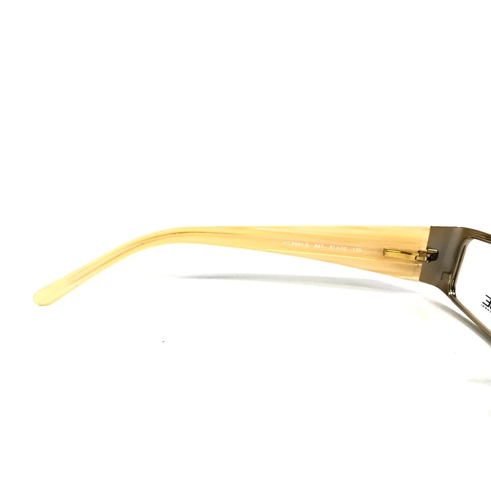Vogue Eyeglasses Frames VO3660-B 847 Yellow Gold Rectangle Crystals 51-16-130
